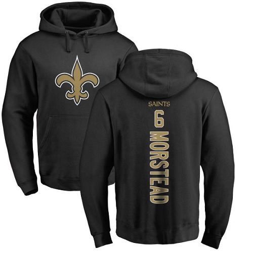 Men New Orleans Saints Black Thomas Morstead Backer NFL Football 6 Pullover Hoodie Sweatshirts